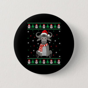 Buffalo Animal Matching Family Ugly Christmas Swea 6 Cm Round Badge