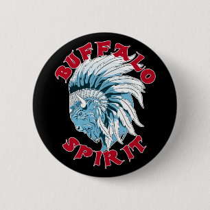 Buffalo Animal Spirit 6 Cm Round Badge