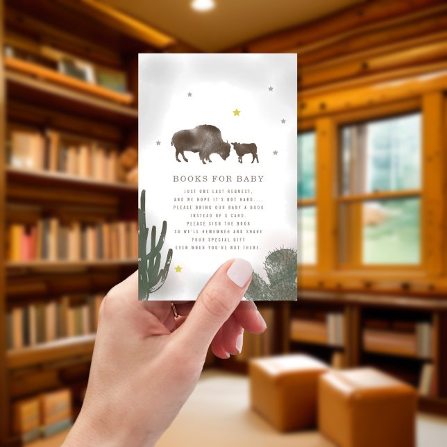Buffalo Baby Shower Cactus Book Request Enclosure Card (Creator Uploaded)