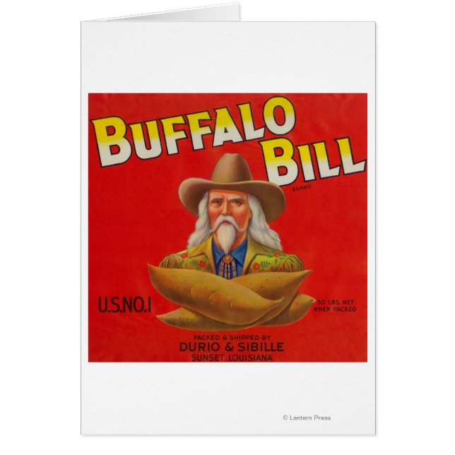 Buffalo Bill Brand Yam Crate Label (Front)