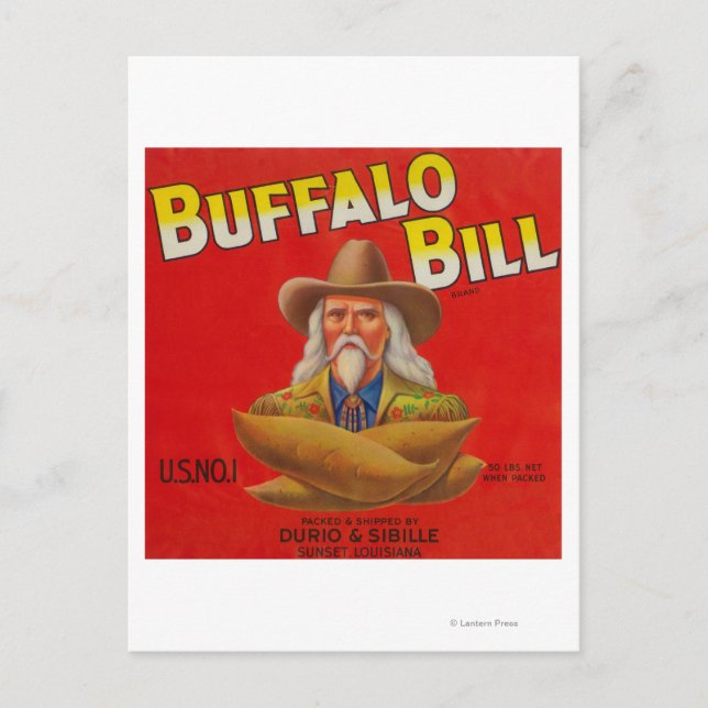 Buffalo Bill Brand Yam Crate Label Postcard (Front)