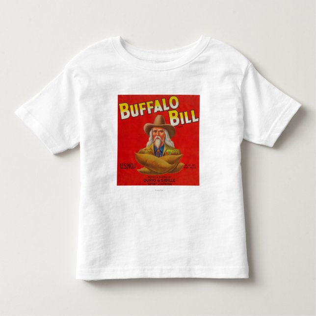 Buffalo Bill Brand Yam Crate Label Toddler T-Shirt (Front)