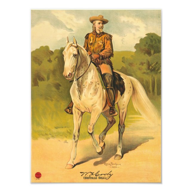 Buffalo Bill Cody on Horse Photo Print (Front)