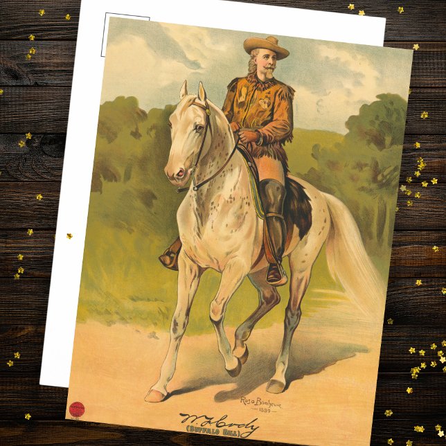 Buffalo Bill Cody on Horse Postcard (Creator Uploaded)