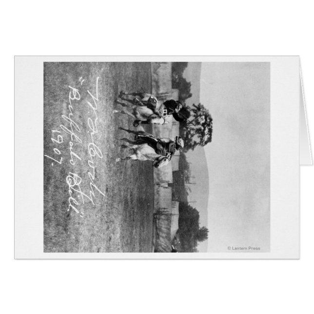 "Buffalo Bill" Cody Riding Horse next to Native (Front Horizontal)