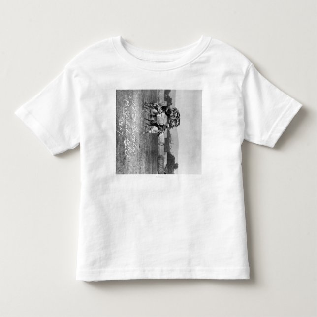 "Buffalo Bill" Cody Riding Horse next to Native Toddler T-Shirt (Front)