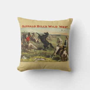 Buffalo Bill Wild West Cowboy Horse Poster Cushion