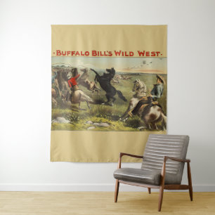 Buffalo Bill Wild West Cowboy Horse Poster Tapestry