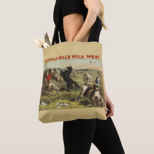 Buffalo Bill Wild West Cowboy Horse Poster Tote Bag