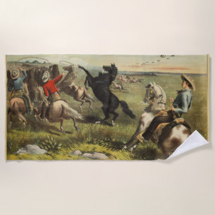 Buffalo Bill's Wild West Horses Beach Towel