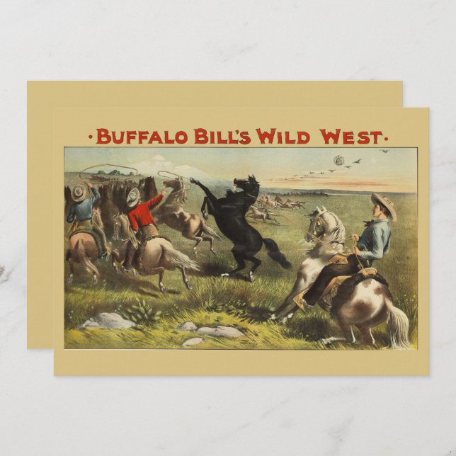 Buffalo Bill's Wild West Horses Invitation (Front/Back)