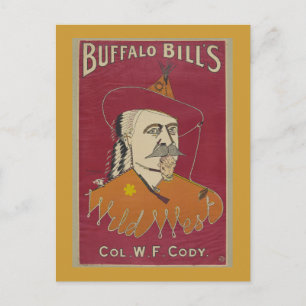 Buffalo Bill's Wild West Poster 1890 Postcard