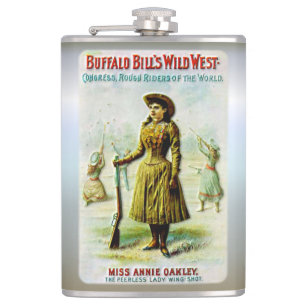 Buffalo Bill's Wild West Poster Annie Oakley Hip Flask