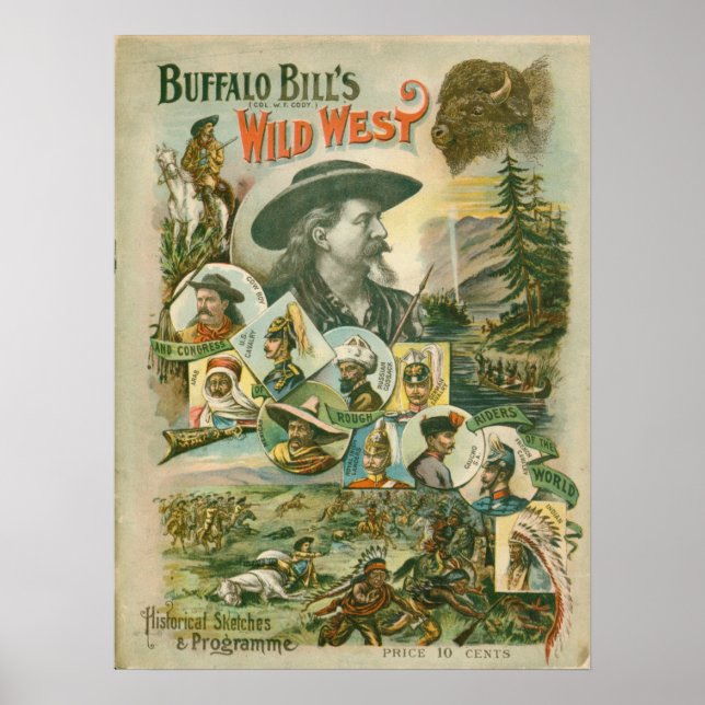 Buffalo Bill's Wild West Show Vintage Poster (Front)