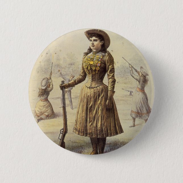 Buffalo Bill's Wild West Show with Annie Oakley 6 Cm Round Badge (Front)