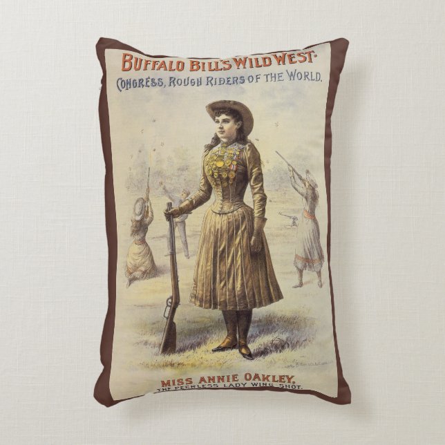 Buffalo Bill's Wild West Show with Annie Oakley Decorative Cushion (Front(Vertical))