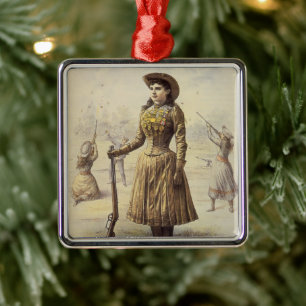 Buffalo Bill's Wild West Show with Annie Oakley Metal Ornament