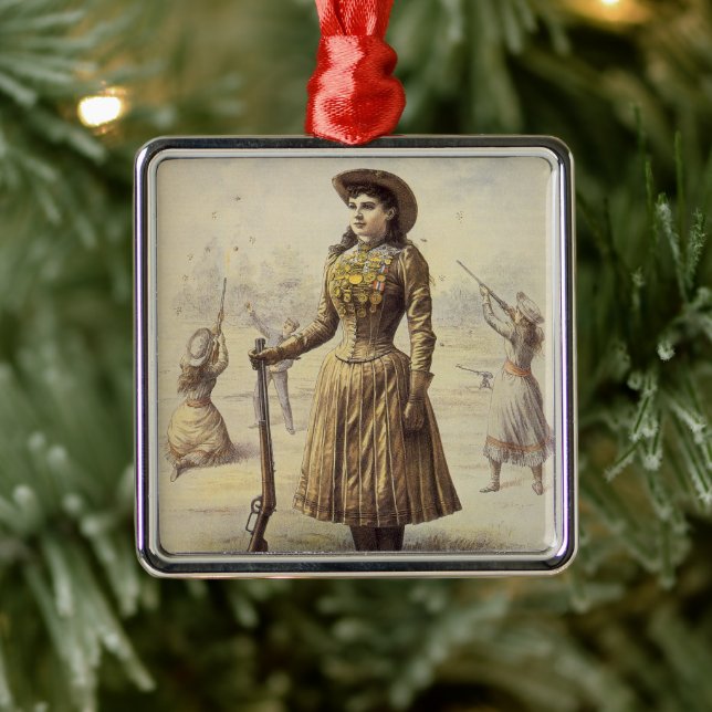 Buffalo Bill's Wild West Show with Annie Oakley Metal Ornament (Tree)