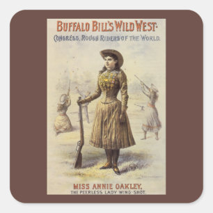 Buffalo Bill's Wild West Show with Annie Oakley Square Sticker