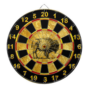 Buffalo Bison an gold foil plated numbers Dartboard