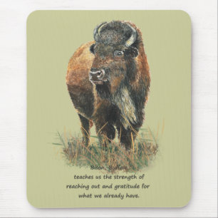 Buffalo Bison Animal Totem Spirit Guide Mouse Pad