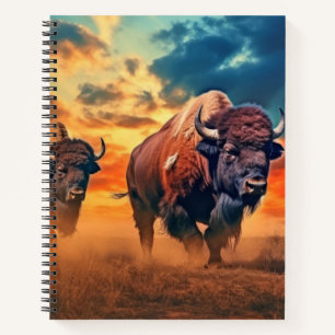 Buffalo Bison Animal Wildlife Wilderness Colourful Notebook