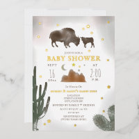 Buffalo Bison Cactus Desert Stars Baby Shower