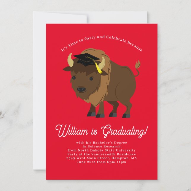 Buffalo Bison Graduation Party Invitation (Front)