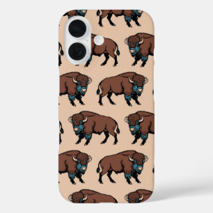 Buffalo Bison Pattern iPhone 16 Case