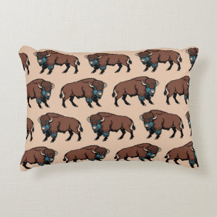 Buffalo Bison Pattern Decorative Cushion