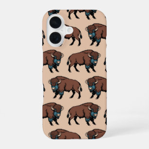 Buffalo Bison Pattern iPhone 16 Case
