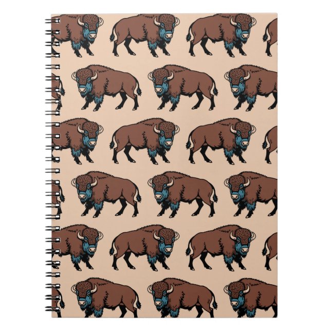 Buffalo Bison Pattern Notebook (Front)