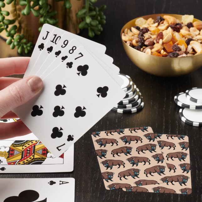 Buffalo Bison Pattern Playing Cards (In Situ)