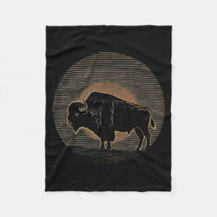 Buffalo Bison - Retro 70s 80s Graphic Vintage Men  Fleece Blanket