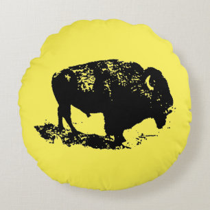 Buffalo Bison Round Cushion