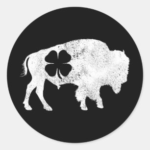 Buffalo Bison Shamrock St. Patrick's Day Saint Pad Classic Round Sticker
