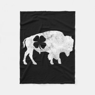Buffalo Bison Shamrock St. Patrick's Day Saint Pad Fleece Blanket