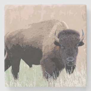 Buffalo / Bison Stone Coaster