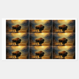 Buffalo Bison Sunset Silhouette