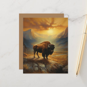 Buffalo Bison Sunset Silhouette