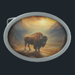 Buffalo Bison Sunset Silhouette Belt Buckle<br><div class="desc">Capture the untamed beauty of the American West with our breathtaking Sunset Buffalo Bison Silhouette Art Print. Set against a backdrop of a radiant, amber-hued sunset, a majestic buffalo bison stands proudly on the horizon, its formidable presence magnified by the golden light. This stunning artwork celebrates the spirit of the...</div>