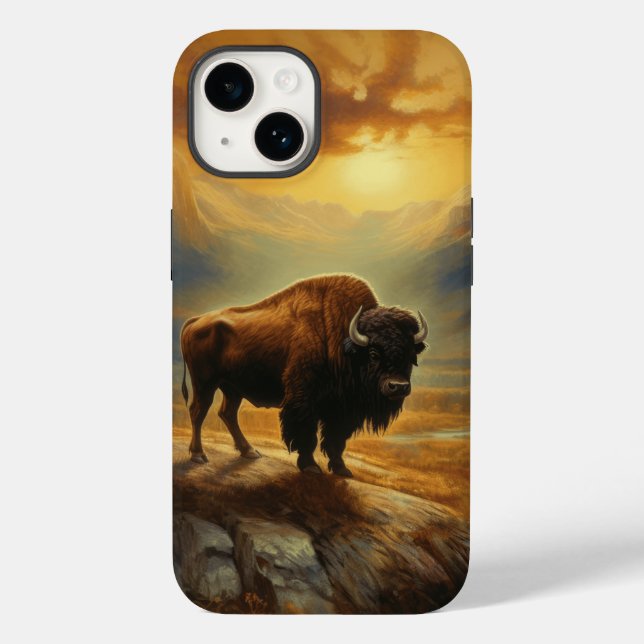 Buffalo Bison Sunset Silhouette Case-Mate iPhone Case (Back)