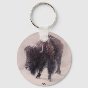 Buffalo Blizzard painting by  DiDi Key Ring