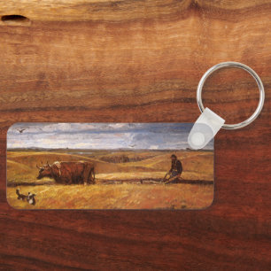 Buffalo Bones Ploughed Under by Harvey Thomas Dunn Key Ring