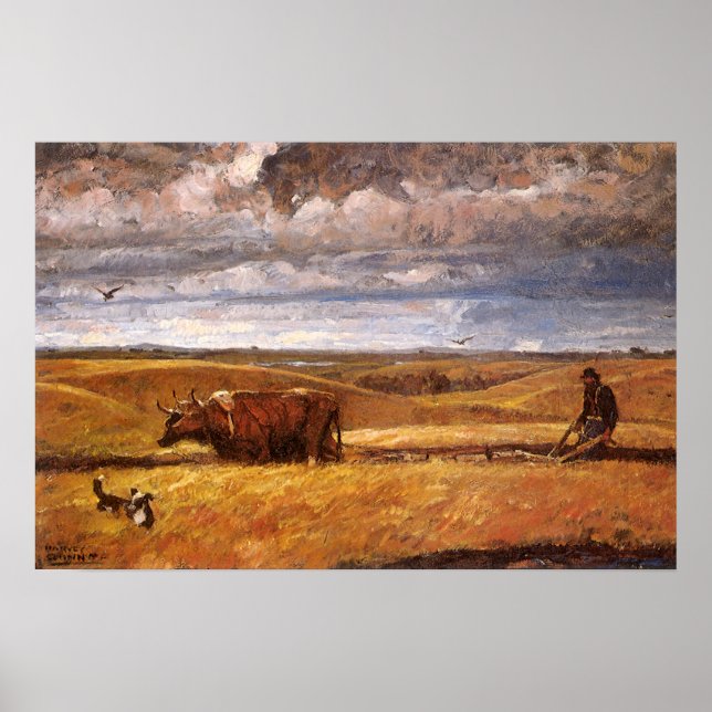 Buffalo Bones Ploughed Under by Harvey Thomas Dunn Poster (Front)