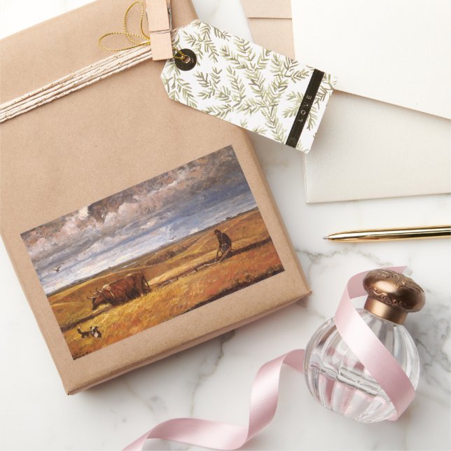 Buffalo Bones Ploughed Under by Harvey Thomas Dunn Rectangular Sticker (Gifting)