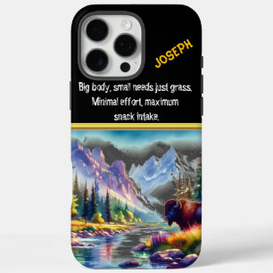 Buffalo by a Calm River in the Mountains iPhone 16 Pro Max Case