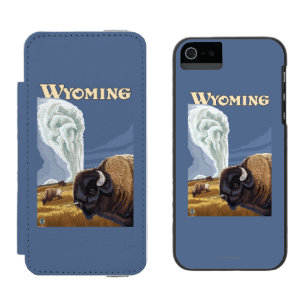 Buffalo by Old Faithful Vintage Travel Poster Incipio Watson™ iPhone 5 Wallet Case