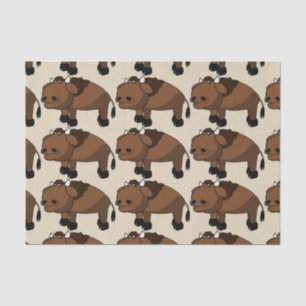 buffalo cartoon tissue paper