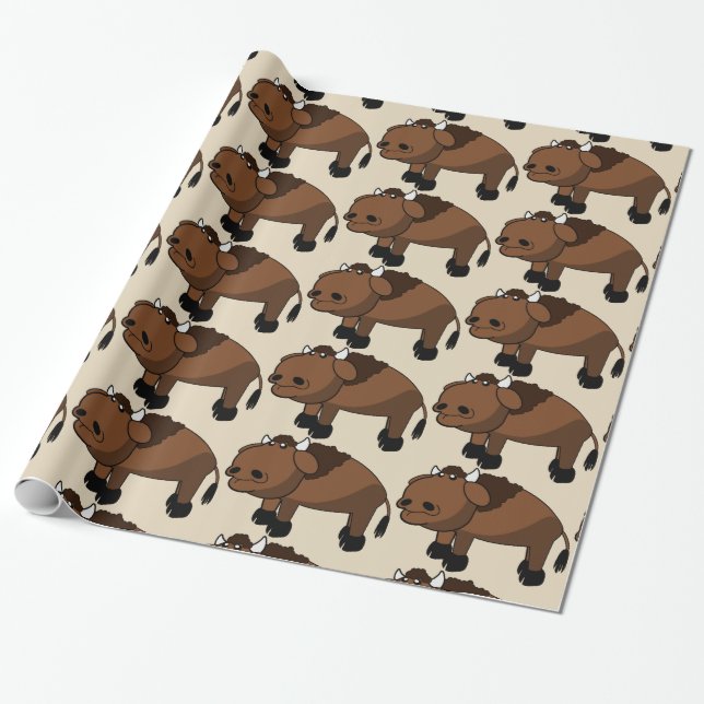 buffalo cartoon wrapping paper (Unrolled)